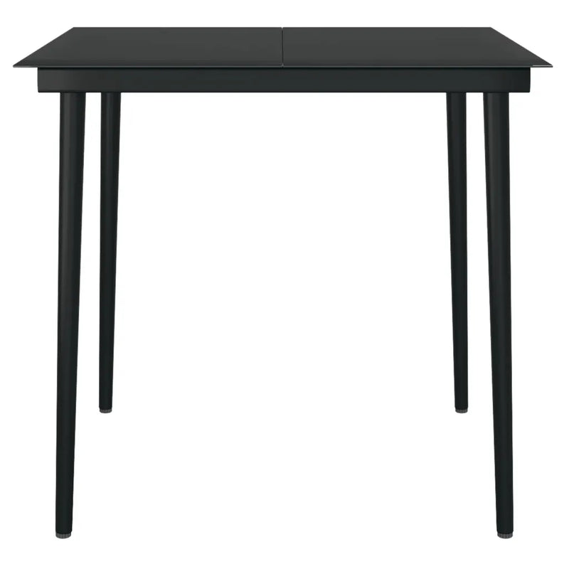 5 Piece Garden Dining Set with Cushions Black