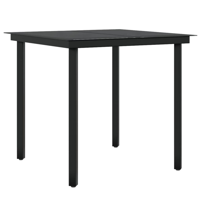 vidaXL 3 Piece Garden Dining Set with Cushions Black