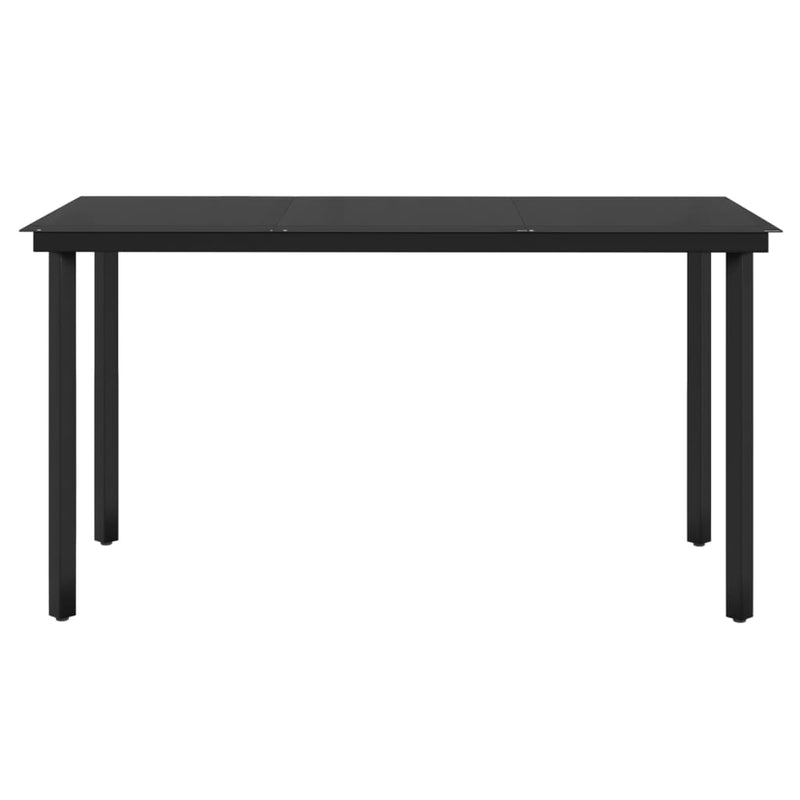 vidaXL 7 Piece Garden Dining Set with Cushions Black