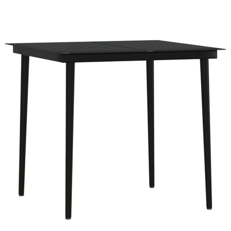 vidaXL 3 Piece Garden Dining Set with Cushions Black