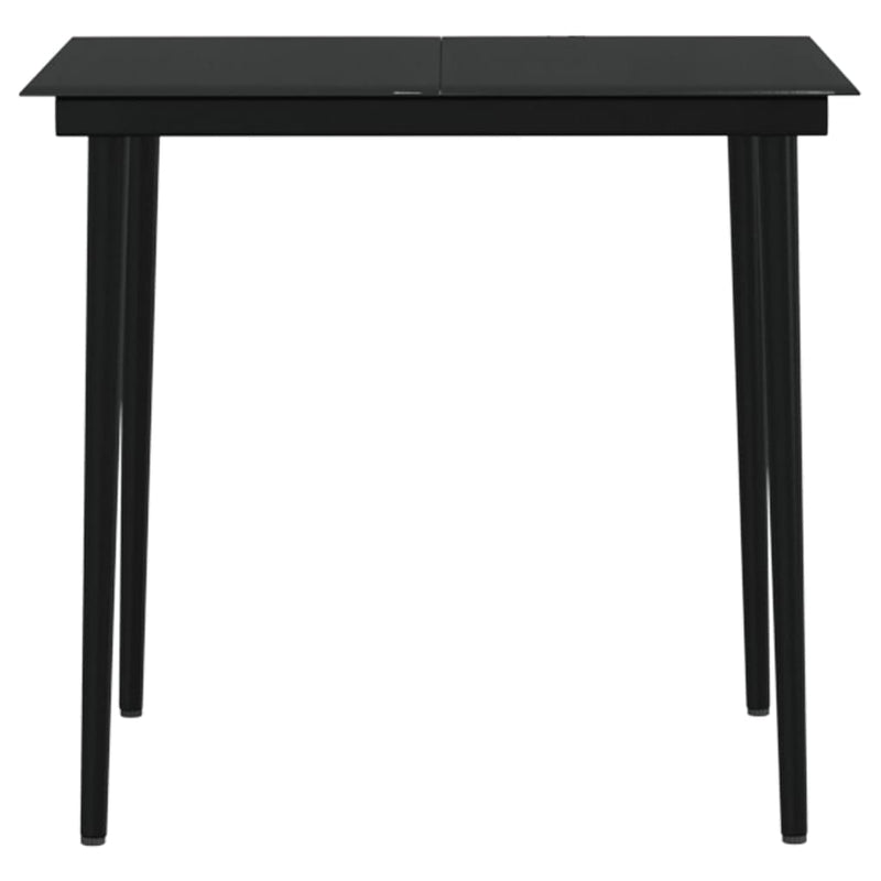 vidaXL 3 Piece Garden Dining Set with Cushions Black