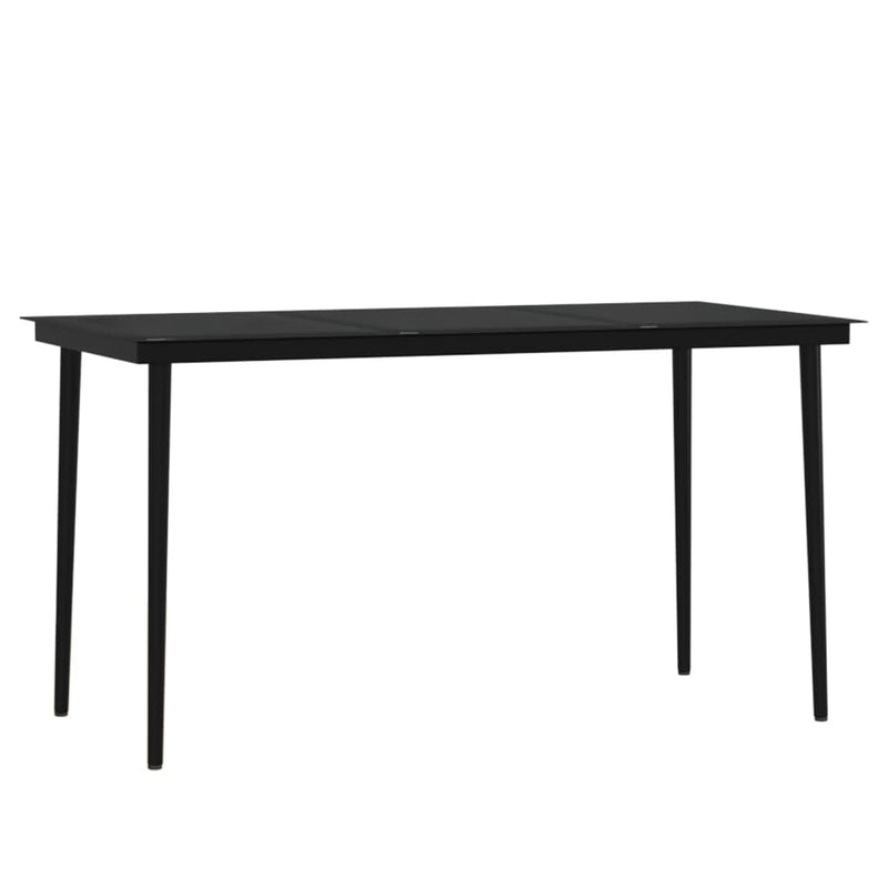 vidaXL 7 Piece Garden Dining Set with Cushions Black