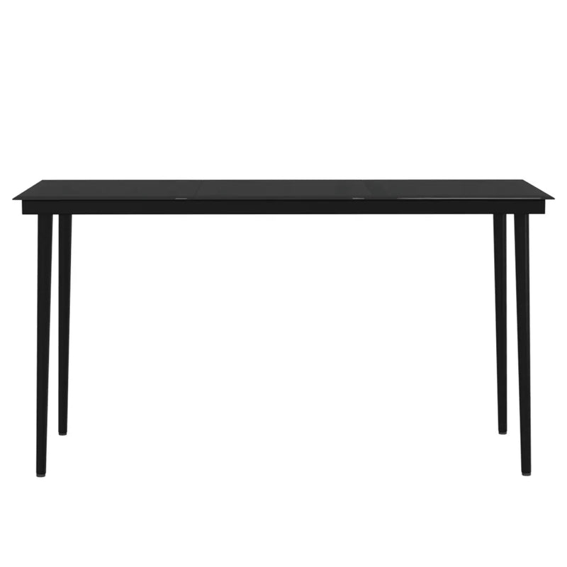 7 Piece Garden Dining Set with Cushions Black