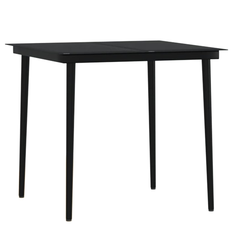 vidaXL 3 Piece Garden Dining Set with Cushions Black