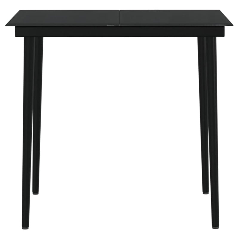 vidaXL 3 Piece Garden Dining Set with Cushions Black