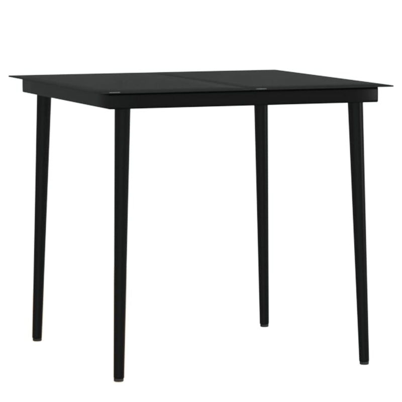 vidaXL 5 Piece Garden Dining Set with Cushions Black