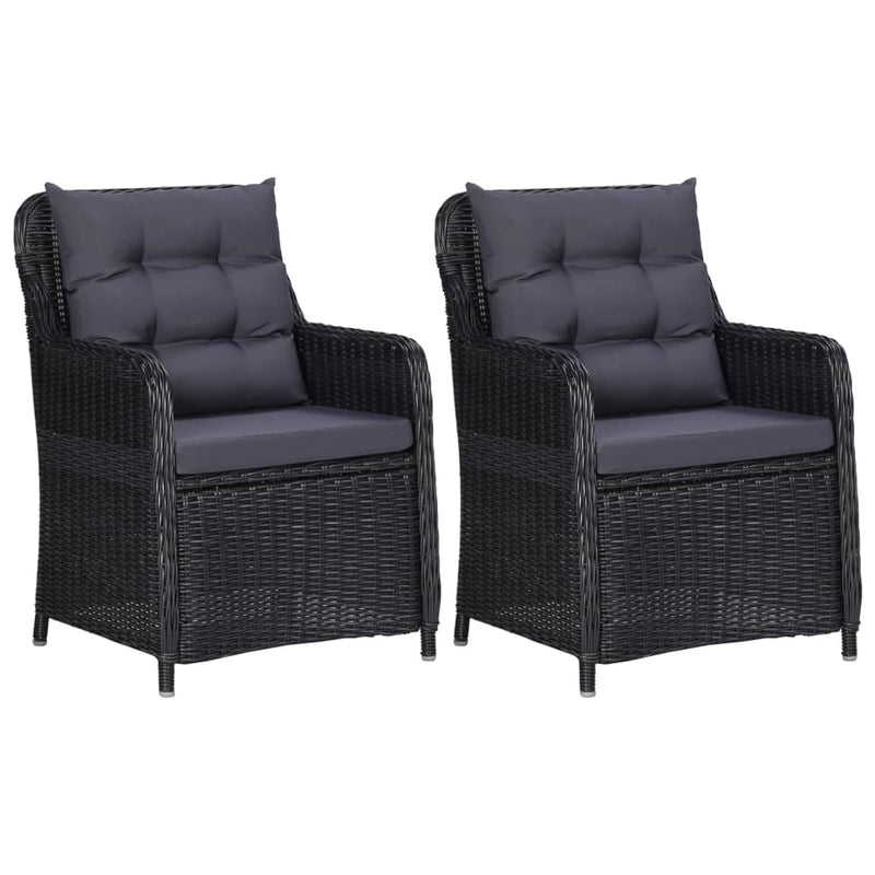 vidaXL 3 Piece Garden Dining Set Black