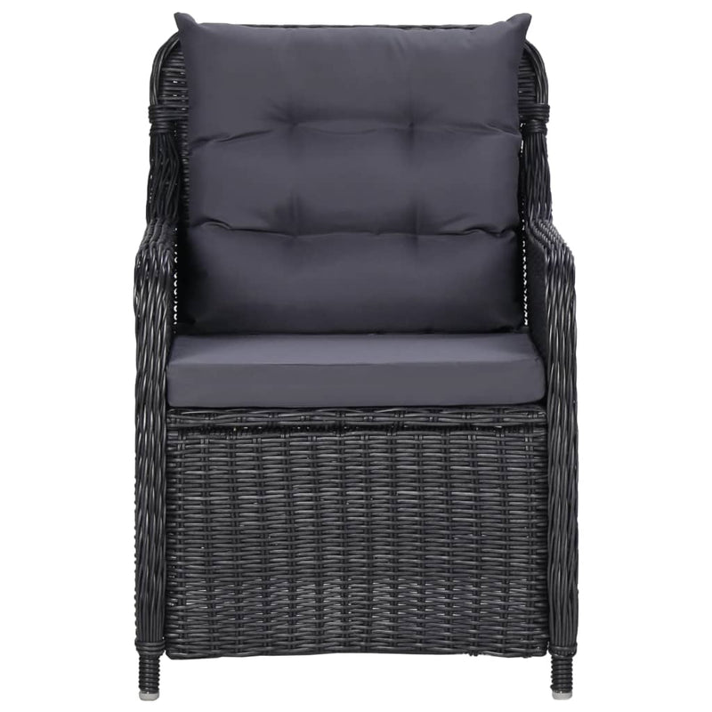 vidaXL 3 Piece Garden Dining Set Black