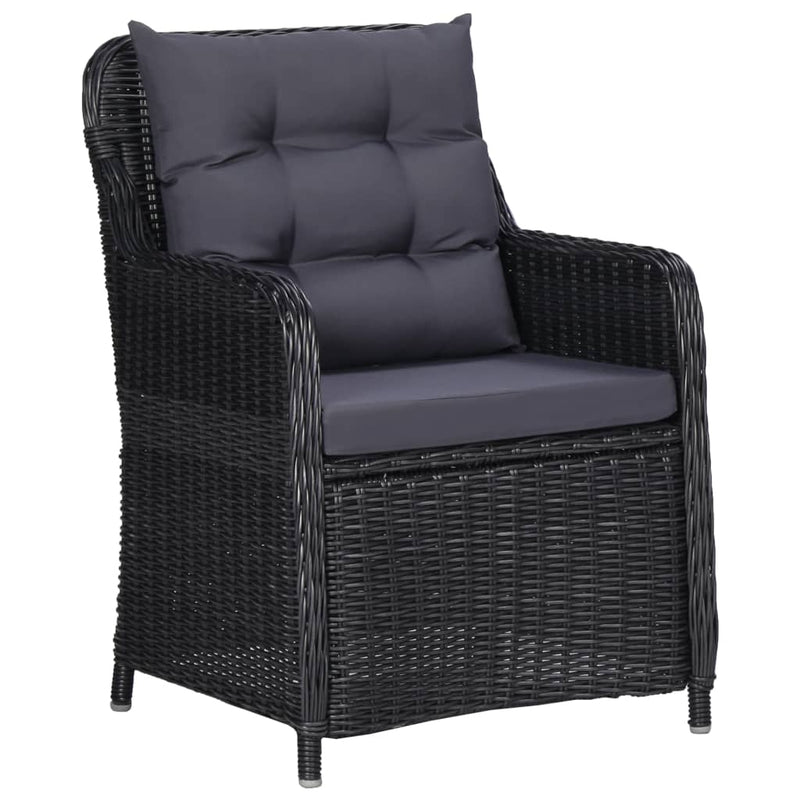 vidaXL 3 Piece Garden Dining Set Black