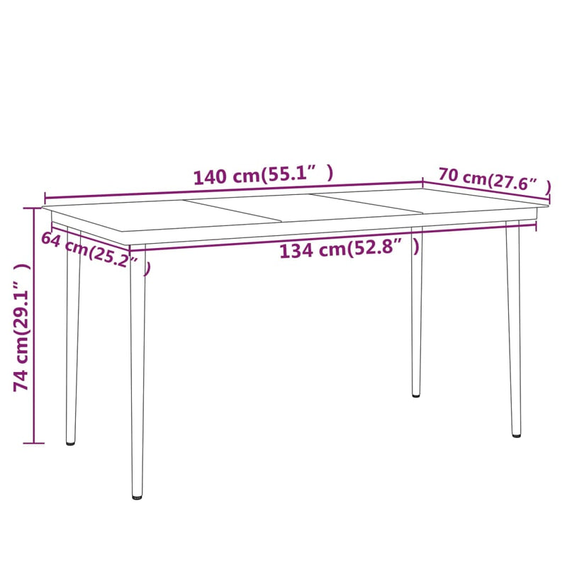 vidaXL 5 Piece Garden Dining Set Grey