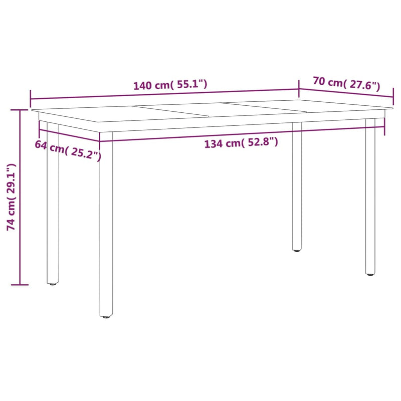 vidaXL 5 Piece Garden Dining Set Anthracite