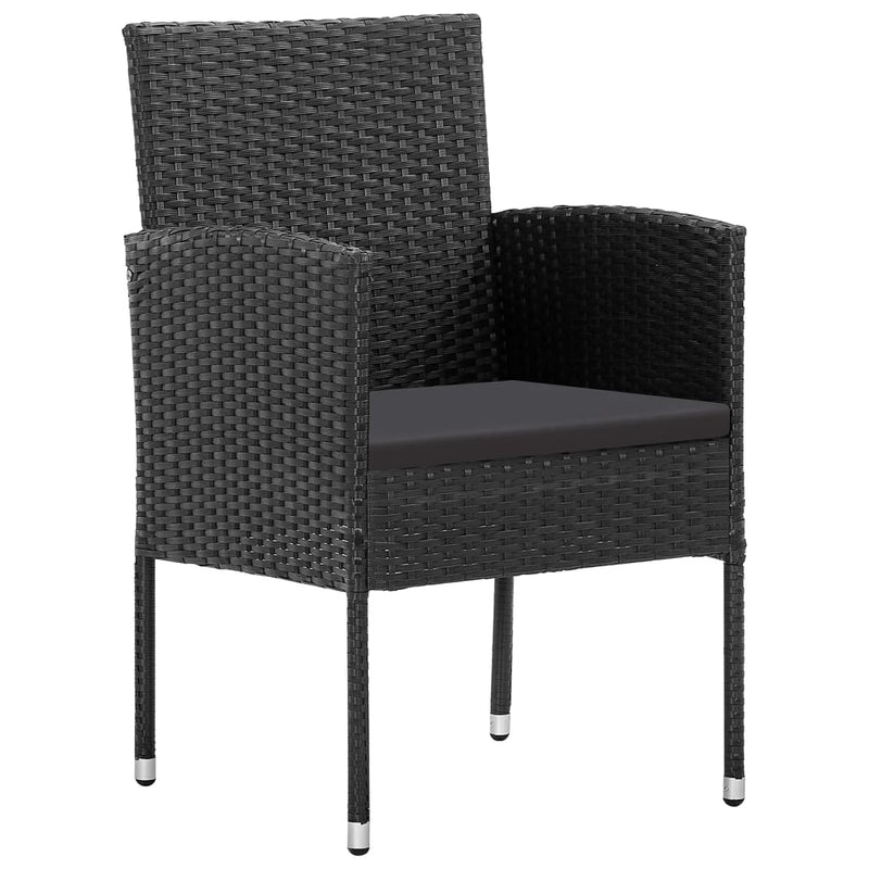 vidaXL 7 Piece Garden Dining Set Black