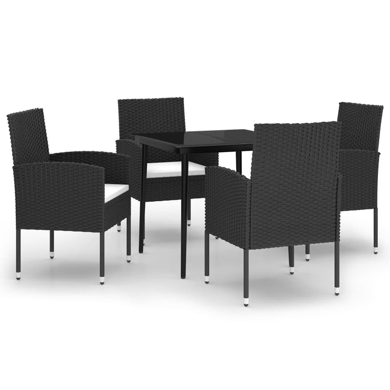 vidaXL 5 Piece Garden Dining Set Black
