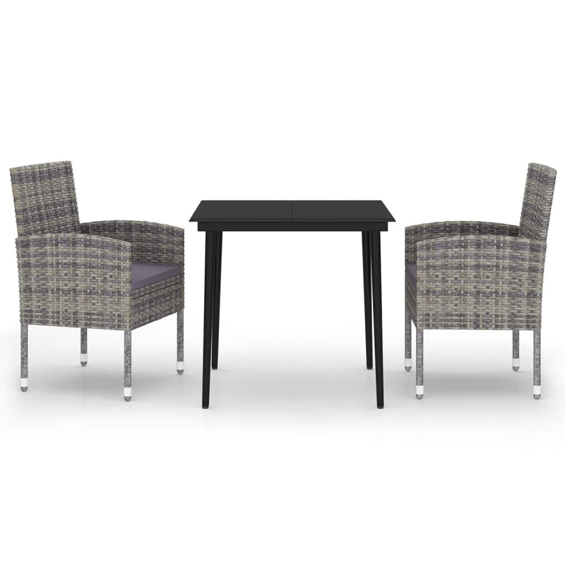 vidaXL 3 Piece Garden Dining Set Anthracite