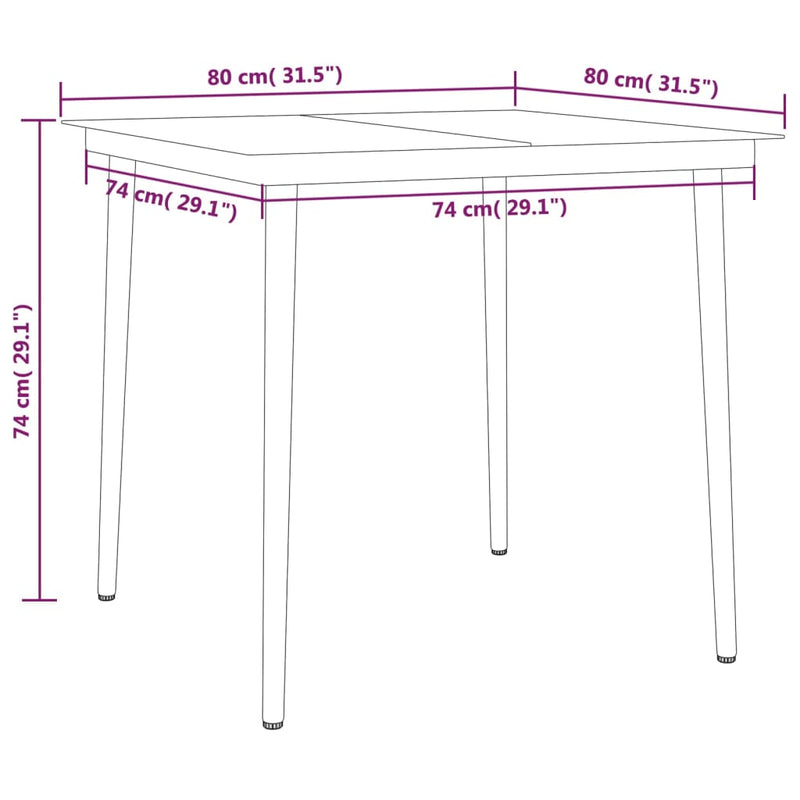 vidaXL 3 Piece Garden Dining Set Black
