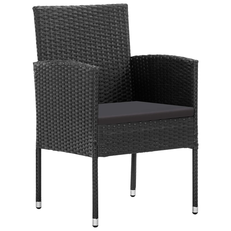 vidaXL 7 Piece Garden Dining Set Black