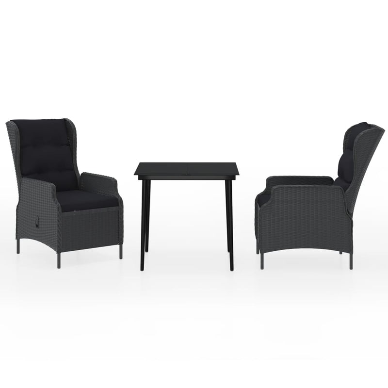 vidaXL 3 Piece Garden Dining Set Dark Grey