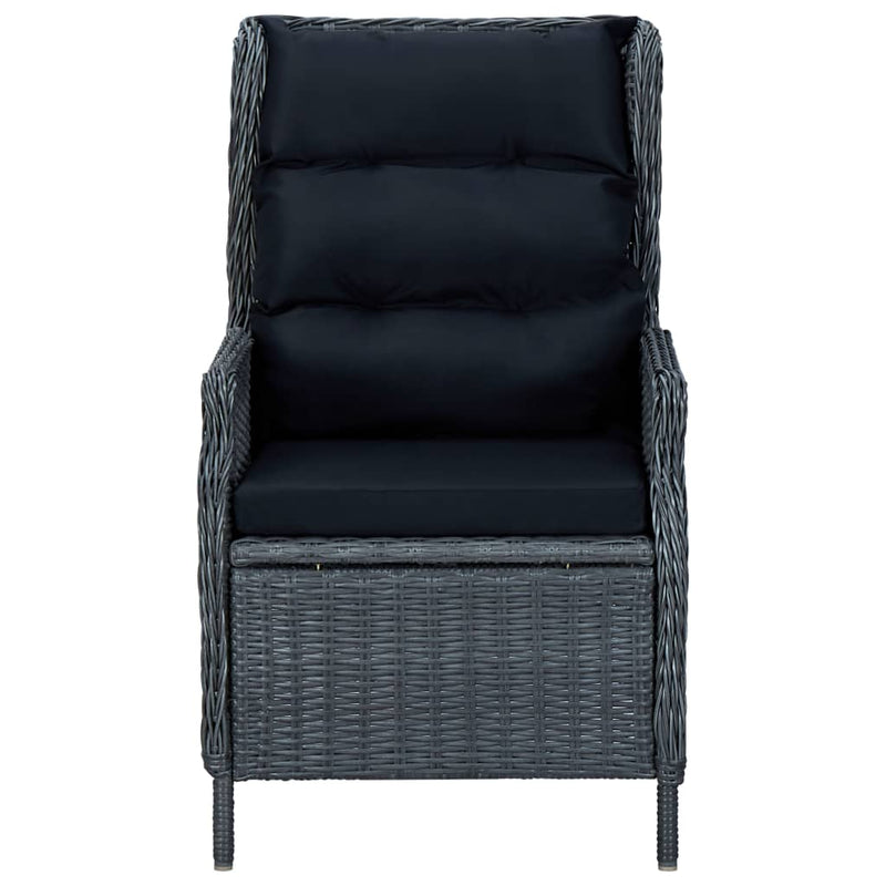 vidaXL 3 Piece Garden Dining Set Dark Grey