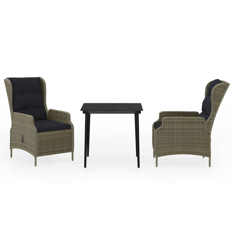 vidaXL 3 Piece Garden Dining Set Brown