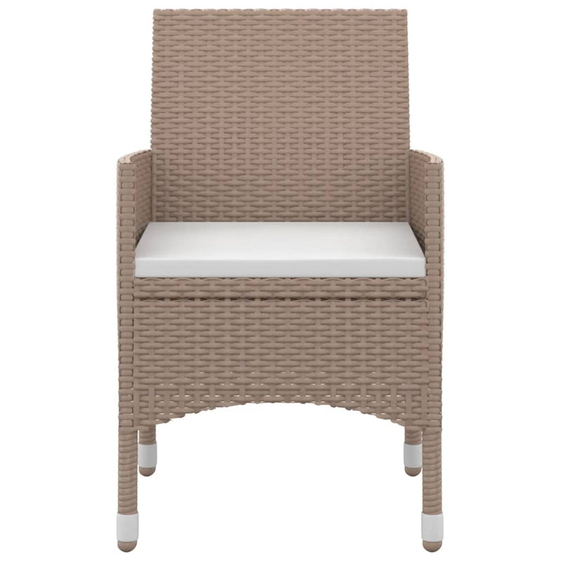 vidaXL 5 Piece Garden Dining Set with Cushions Poly Rattan and Glass