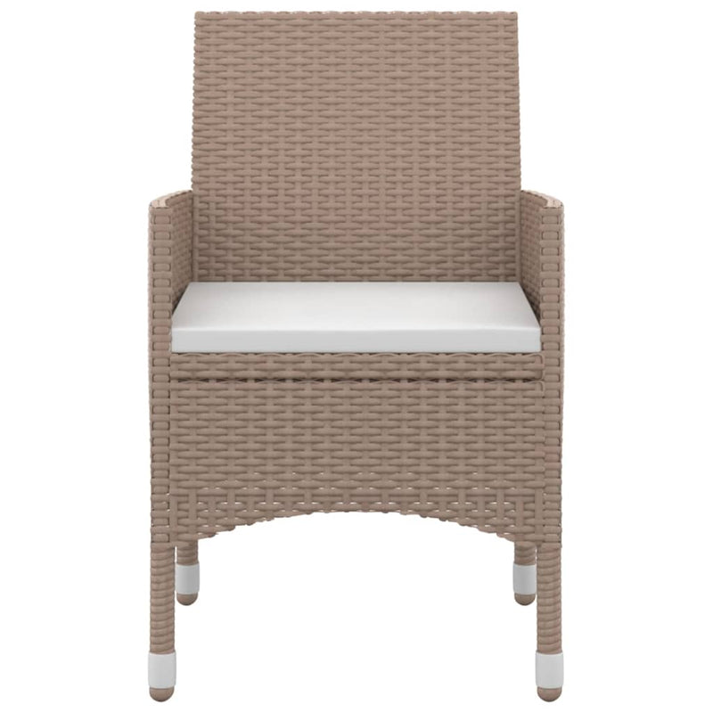 vidaXL 5 Piece Garden Dining Set with Cushions Poly Rattan and Glass