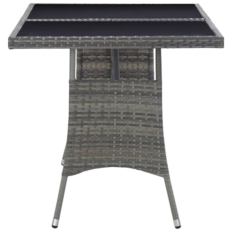 vidaXL Garden Table Grey 140x80x74 cm Poly Rattan