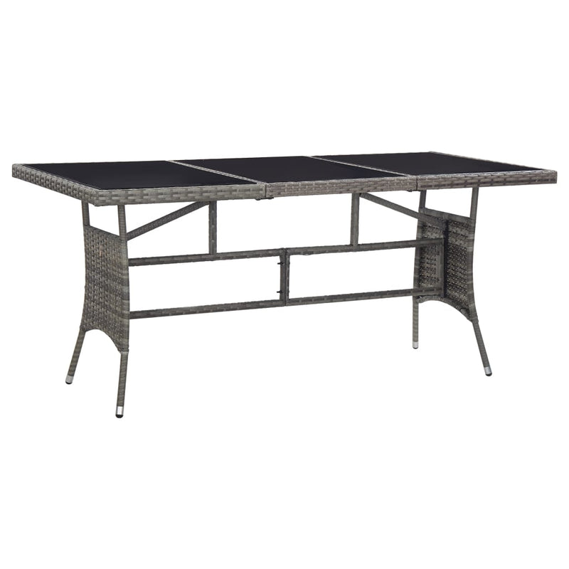 vidaXL Garden Table Grey 170x80x74 cm Poly Rattan