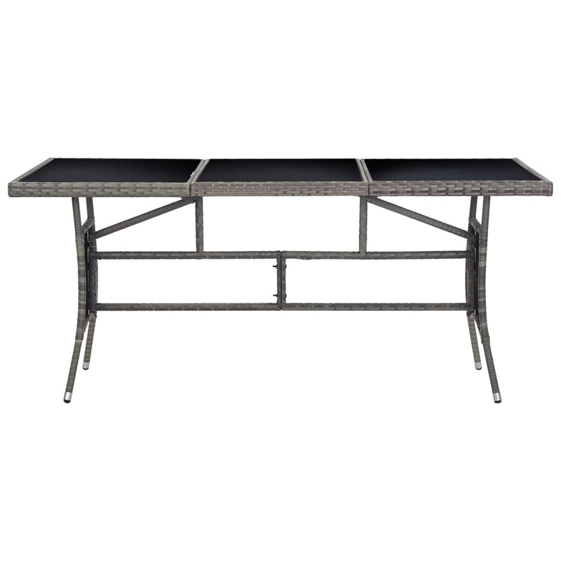 vidaXL Garden Table Grey 170x80x74 cm Poly Rattan