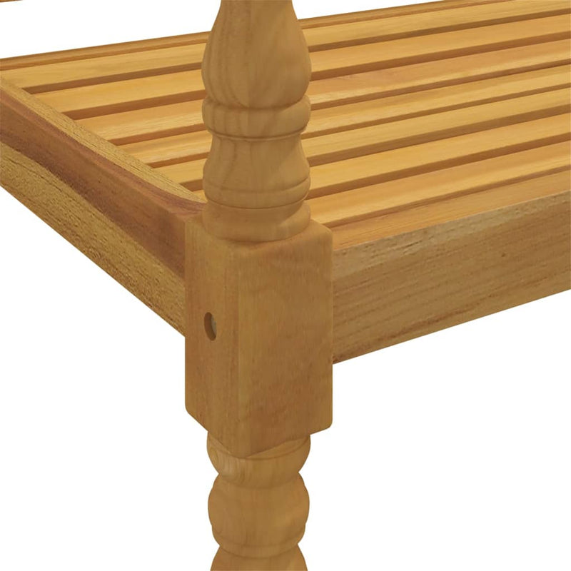 vidaXL Batavia Bench with Anthracite Cushion 150 cm Solid Wood Teak