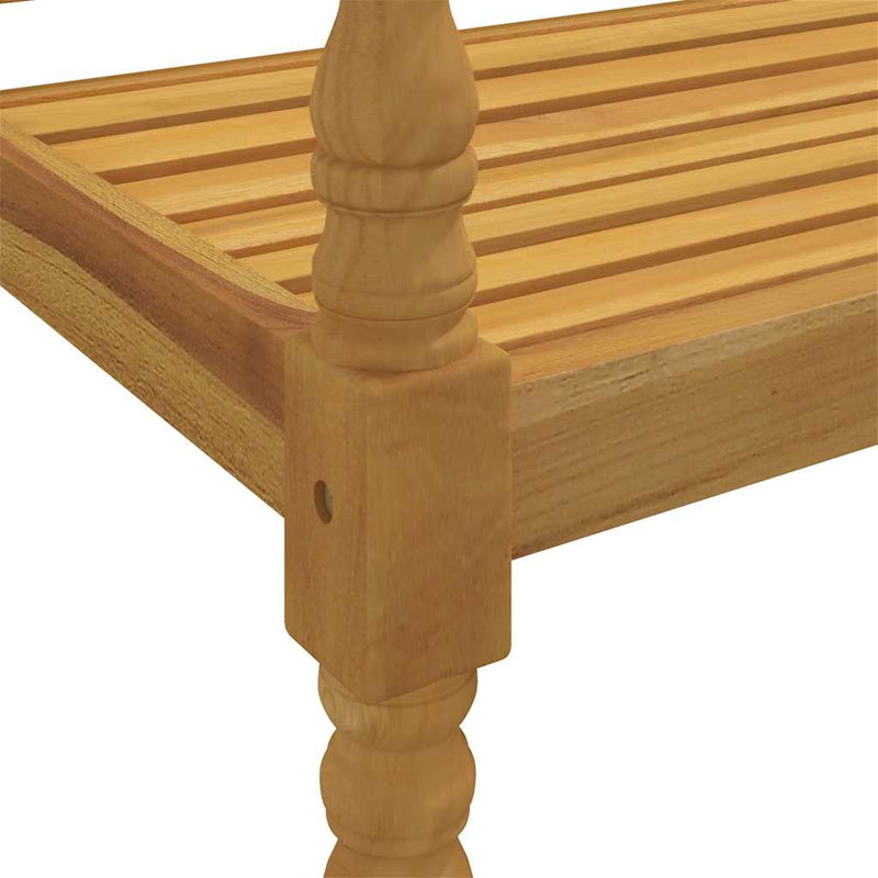 vidaXL Batavia Bench with Cream Cushion 150 cm Solid Wood Teak