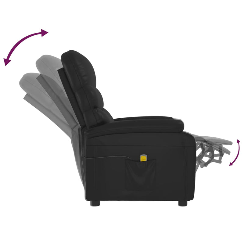 Massage Chair Black Faux Leather