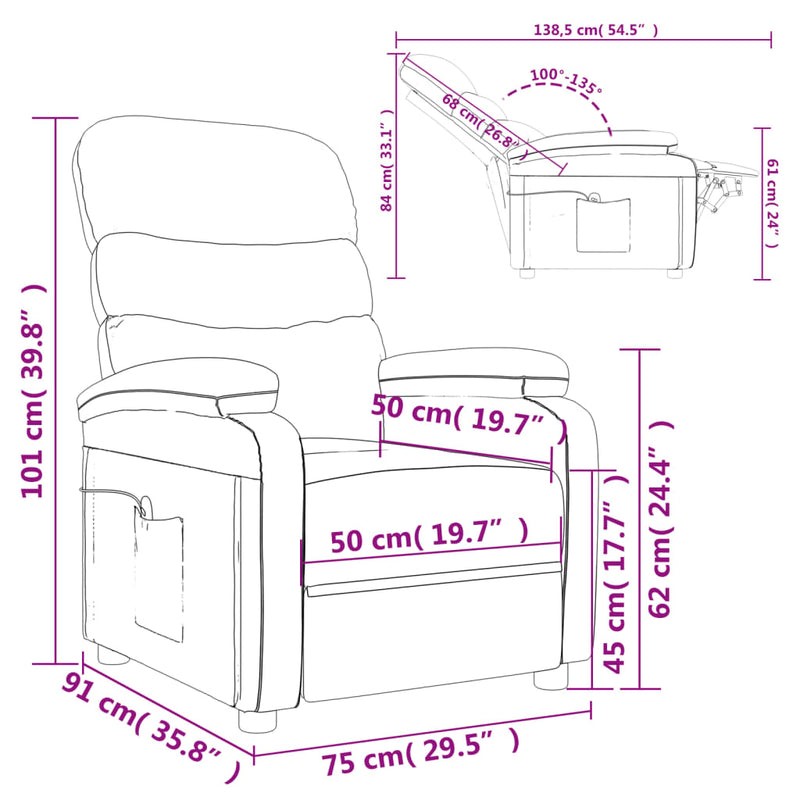 Massage Chair Cream Faux Leather