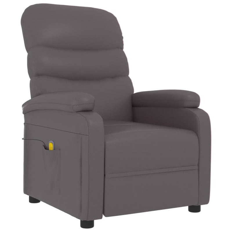 Massage Chair Grey Faux Leather