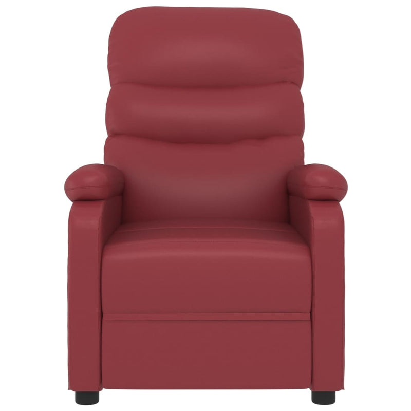 Massage Chair Wine Red Faux Leather