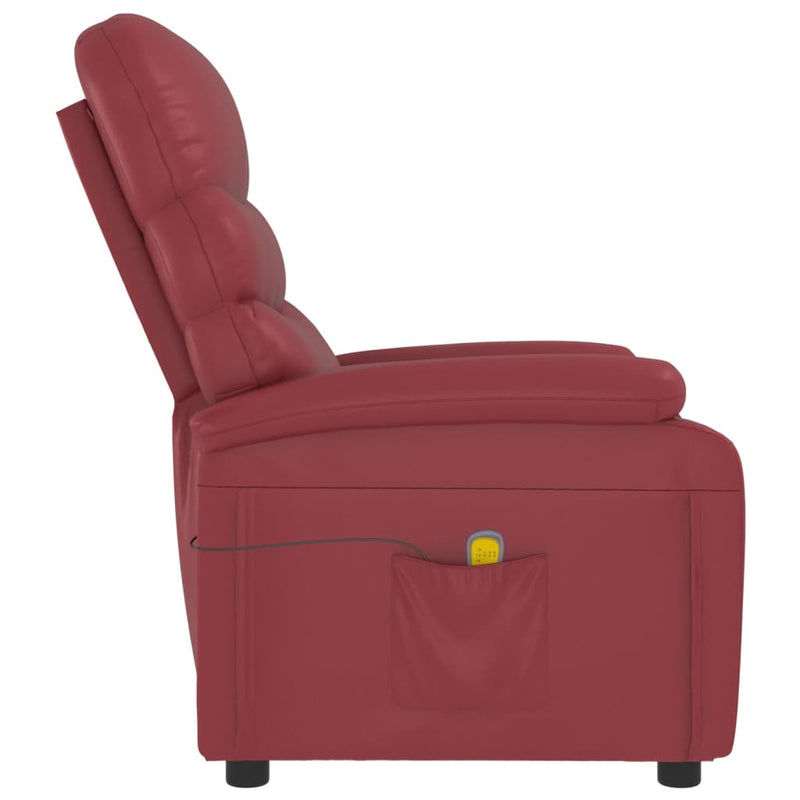 Massage Chair Wine Red Faux Leather