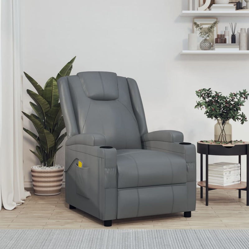 Massage Chair Anthracite Faux Leather