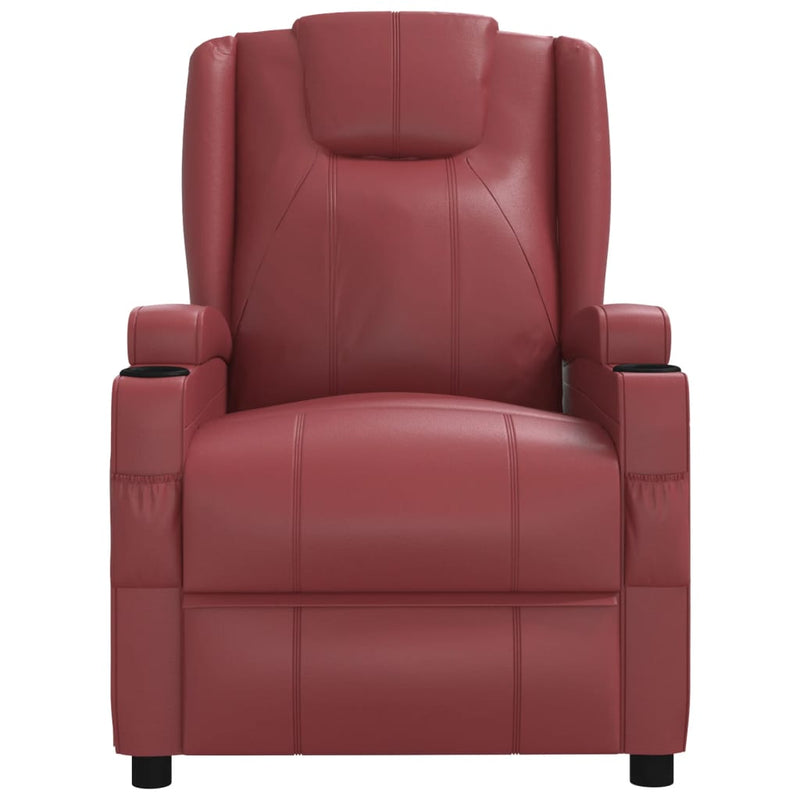 Massage Chair Wine Red Faux Leather