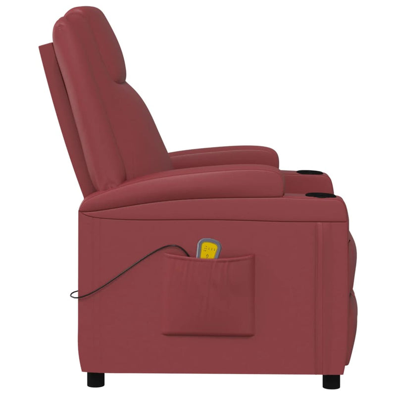 Massage Chair Wine Red Faux Leather