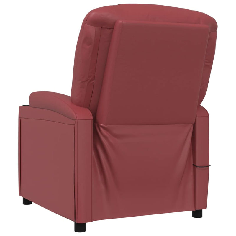 Massage Chair Wine Red Faux Leather