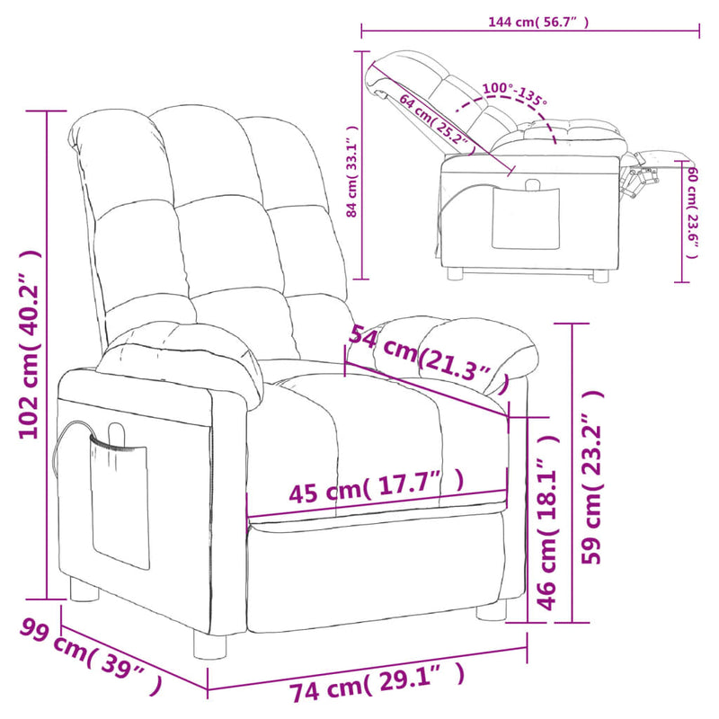 Massage Chair Black Fabric