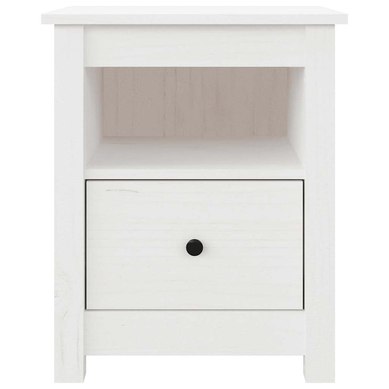 vidaXL Bedside Cabinet White 40x35x49 cm Solid Wood Pine