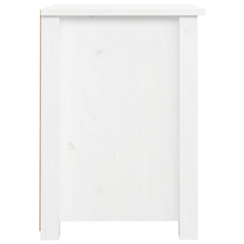 vidaXL Bedside Cabinet White 40x35x49 cm Solid Wood Pine