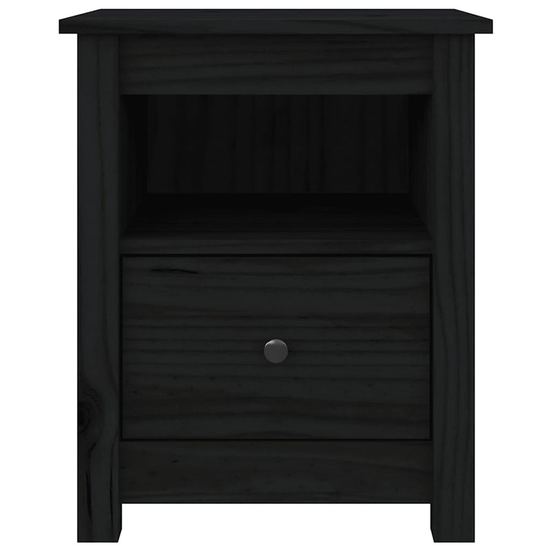 vidaXL Bedside Cabinets 2 pcs Black 40x35x49 cm Solid Wood Pine
