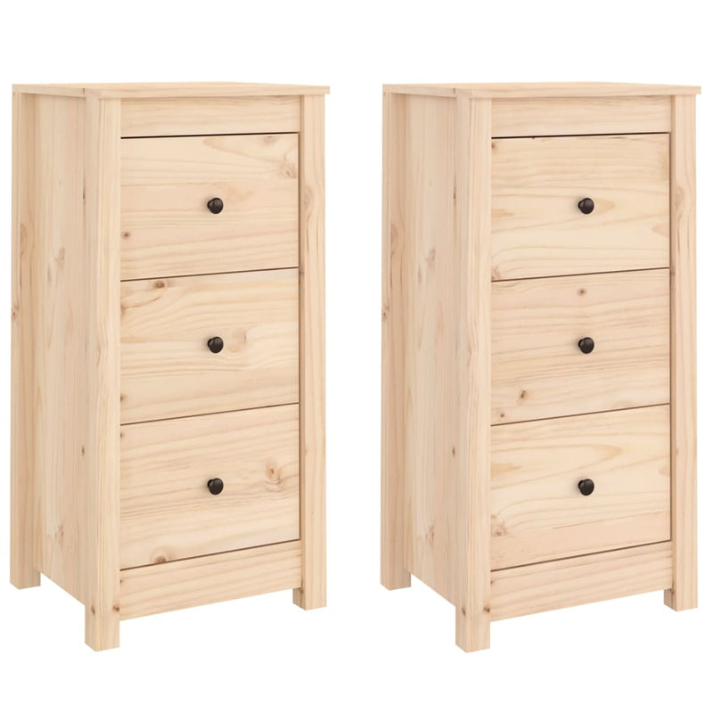 Sideboards 2 pcs 40x35x80 cm Solid Wood Pine