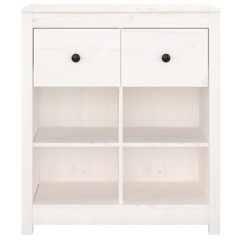 vidaXL Sideboard White 70x35x80 cm Solid Wood Pine