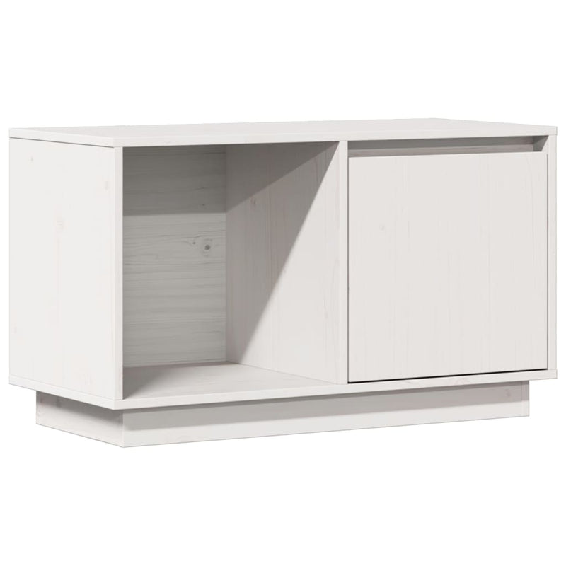vidaXL TV Cabinet White 74x35x44 cm Solid Wood Pine