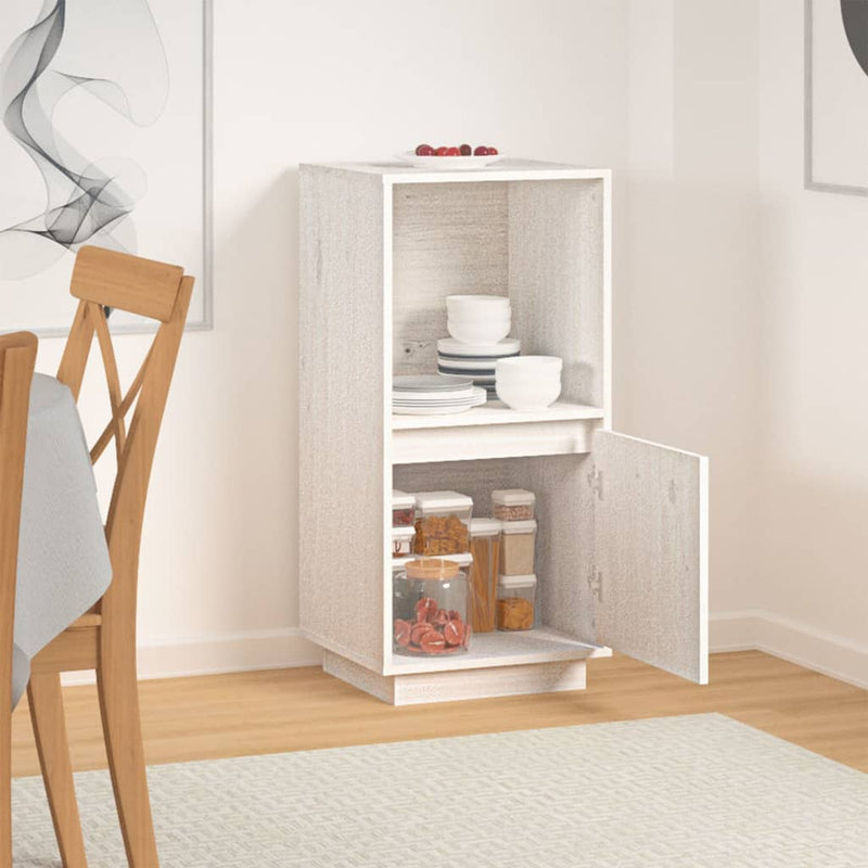 vidaXL Sideboard White 38x35x80 cm Solid Wood Pine