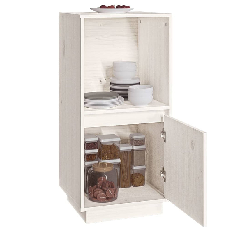 vidaXL Sideboard White 38x35x80 cm Solid Wood Pine