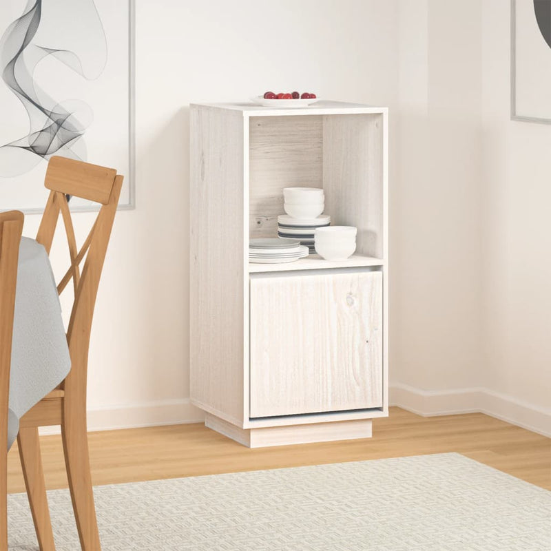 vidaXL Sideboard White 38x35x80 cm Solid Wood Pine