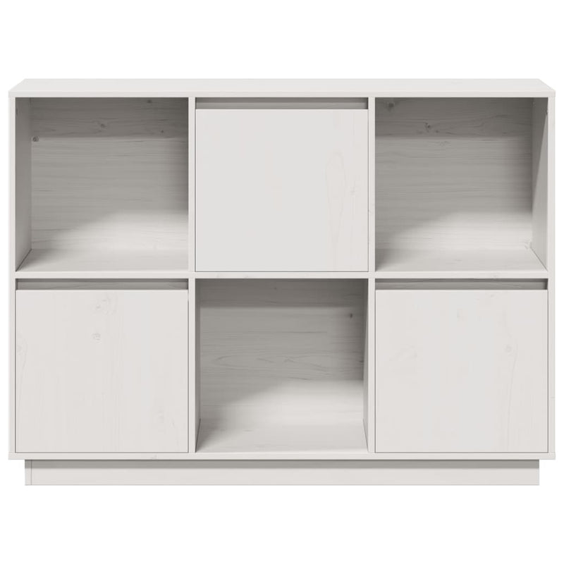 vidaXL Sideboard White 110.5x35x80 cm Solid Wood Pine